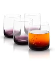 JoyJolt Black Swan Double Old Fashion Glasses, Premium Lead Free Crystal Glassware, 13.7 Oz Capacity, Set Of 4