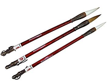 MasterChinese Fine Chinese Calligraphy Watercolor Sumi Drawing Kanji Brush Set (Goat Hair, Jian Hair, Wolf Hair) - Thumbnail 2