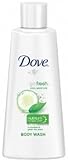Dove Go Fresh Cool Moisture Body Wash with Nutrium Moisture, Cucumber and Green Tea, 3 Oz (Pack of 3)