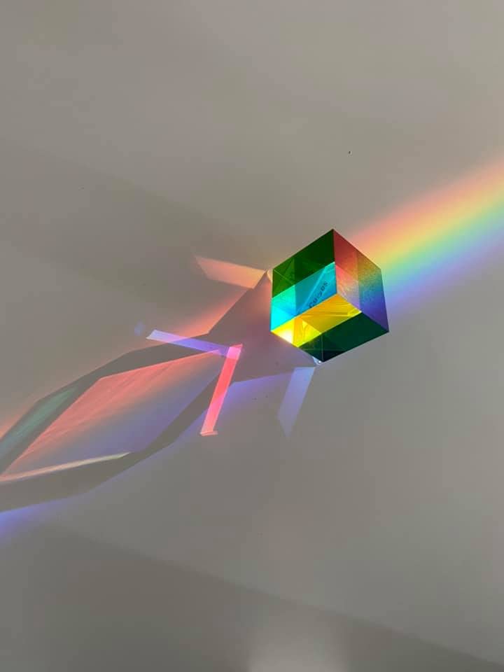 CMY Cubes Mini (30mm) - Cyan, Magenta & Yellow Cube - Optical Color Cube - Teaches Subtractive Color Mixing - Educational, Scientific, Physics & Kinetic Art Desk Object, STEAM