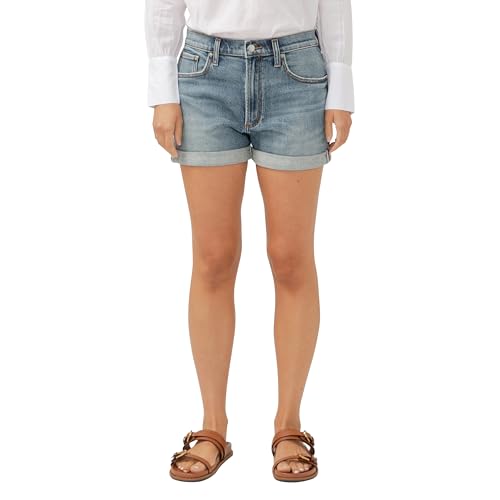 Silver Jeans Co. Women’s Boyfriend Mid Rise Short, Med Wash