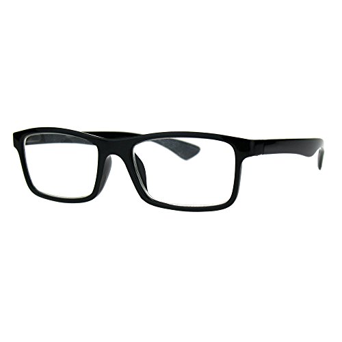 Magnified Reading Glasses Classic Plastic Rectangular Frame Unisex Black +3.5