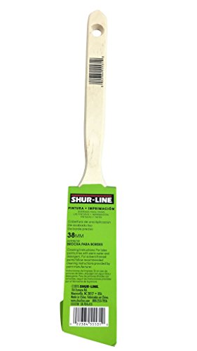 Shur-Line 55531N Premium Paint Brush, Poly/Nylon Blend Bristles, Angle w/Fine Tapered Tips, Solid Wood Sash Handle, 1.5 Inch W