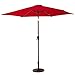 FLAME&SHADE 9ft Patio Umbrella Outdoor - Table Umbrella with Push Button Tilt and Crank, UV Protection, 6 Sturdy Ribs, Market Umbrella for Garden, Deck, Backyard, Lawn, Pool and Beach(Red)