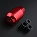 Sedeta New 5 Speed Manual Universal Gear Shifter Shift Stick Knob JDM Red Aluminum Nob Racing Replace W/3 Adapter