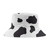 YongColer Outdoor Bucket Hat Milk Cow Pattern Print Fisherman Boonie Cap for Women Men