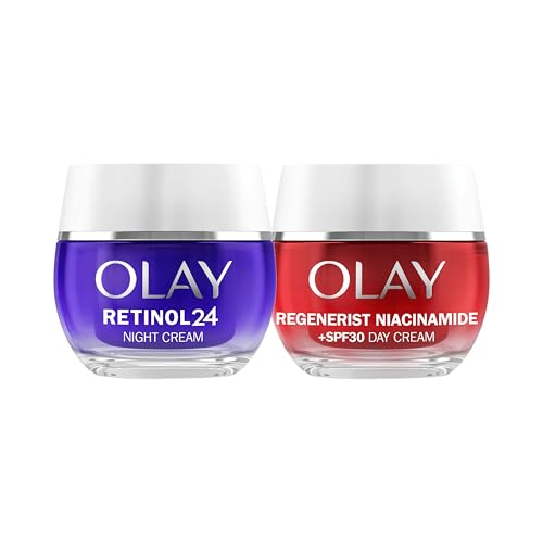Retinol 24 y Olay Niacinamida + SPF30 Cremas de Noche y Día, 2x50ml