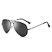 Joopin Classic Sunglasses for Women Men Metal Frame Mirrored Lens Designer Polarized Sun glasses UV400 Black Simple Package