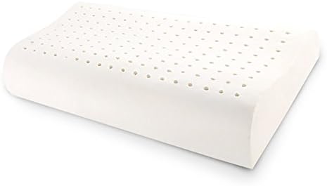 Jacy Home Natural Talalay Latex Foam Pillow - Healthy Care Contour Pillow Low Loft With Zippered Pillow Cover 24"x13.8"x4"x3.1"