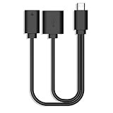 Rii F1 Micro USB Host OTG Adapter Cable Micro USB to USB For Smart TV, Compatible with Rii Keyboards, Logitech Keyboards, and Nintendo Switch, SNES, NES Classic
