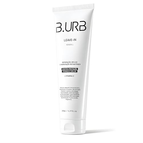 B.URB Leave-In Masculino Kendall Premium 150ml – Reconstrução Instantânea, Hidratação Prolongada, Antifrizz, Proteção Térmica e Solar para Todos os Tipos de Cabelo