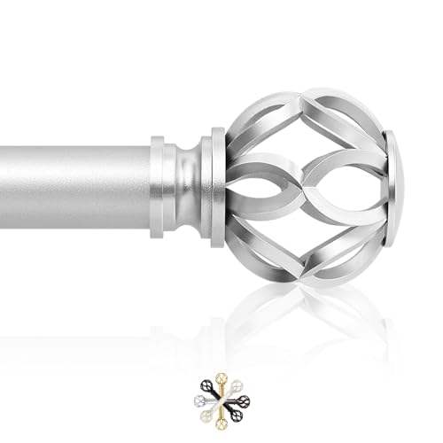 TVWOO Adjustable Curtain Rod Single Twist Finial