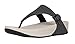 FitFlop Women's The Skinny Canvas Toe Thong Flip Flop, Black, 8 M US