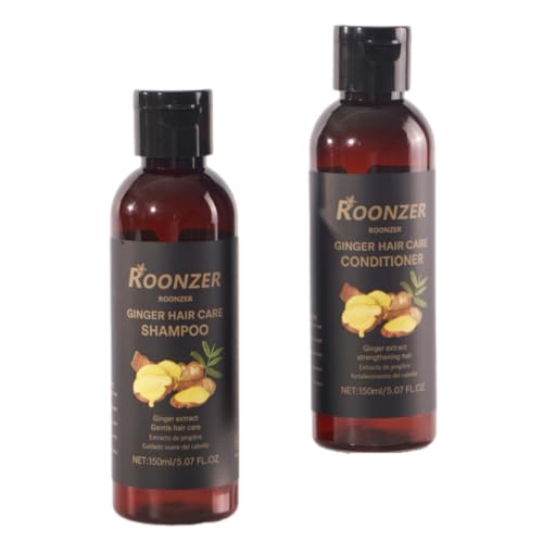 ROONZER Ginger Shampoo & Conditioner Set | Deep Cleanser + Intense Hydration | Sulfate-Free | Strengthening & Frizz-Free Formula for All Hair Types 150ml 2pcs