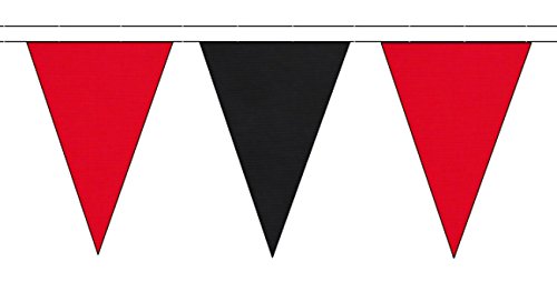 Albania Flag Colours Triangular String Flag Material Bunting - 10m (33') with 24 Flags