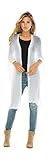 Back From Bali Womens Sheer Boho Knee Length Lightweight Cardigan Shrug Sweater