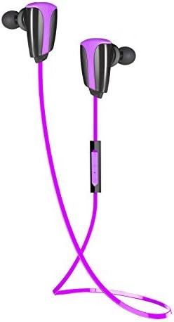 Bluetooth Headset Rymemo Sports Wireless Headphones For Running or Workout, Secure Fit, Sweat-Proof Earphones Earbuds, 3 Sound EQ, Stable Rubber Ear Hook, Purple