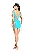 Amoretu Womens Mesh Lingerie Hollow Out Mini Dress Tube Chemise Acid Blue