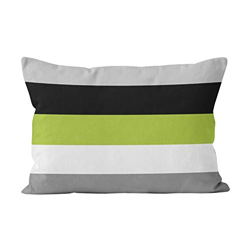 Sokiiy Color Block Lime Green Gray Black White Hidden Zipper Home Decorative Rectangle Throw Pillow Cover Cushion Case Boudoir 12x20 Inch Design Polyester Printed Pillowcase