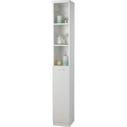 Argos Hygena Tall Boy Gloss White Bathroom Cabinet 322 1556