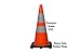 (Set of 6) CJ Safety Large 28 Inch Premium PVC Traffic Cones with Black Base & 6