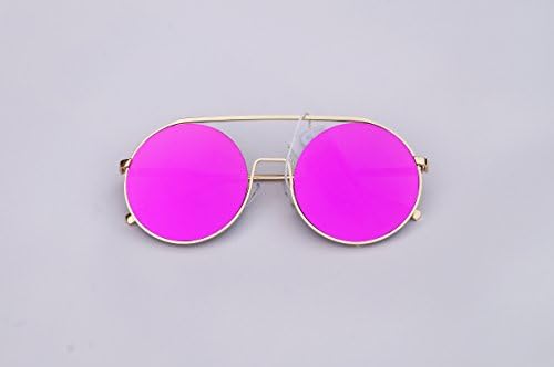 Unique Hippie Round Circle Lens Sunglasses (Gold, Metallic Pink)