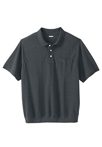 KingSize Men's Big & Tall Banded Bottom Pocket Shrink-Less Piqué Polo Shirt