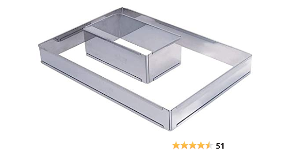 Adjustable Pastry Frame In Stainless Steel Rectangular 8 5 X 4 5 X 3 To 15 75 X 8 25 Home Kitchen Amazon Com