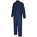 Bulwark FR-CEC2RG Men's Flame Resistant 9 oz Twill Cotton Classic Coverall with Hemmed Sleeves, Navy, 42