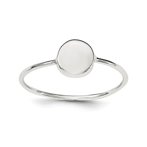 .925 Sterling Silver Polished Circle Signet Ring