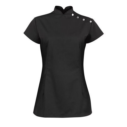 Alexandra Womens Stand Collar Beauty Tunic / Health Beauty & Spa / Workwear (8 US) (Black)
