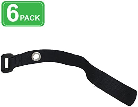 Reclosable Cable Wrap with Eylet | 8 inch | Wall Mount | Black | 6 PACK