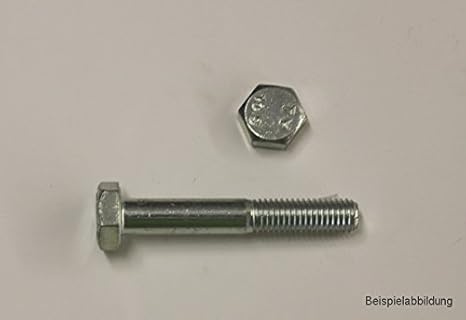 10 Stk Sechskantschraube mit Schaft - DIN 931 8.8 M7 x 50 verzinkt