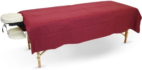 Flannel Flat Sheet for Massage Tables (Burgundy, 20 Sheet Case)