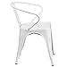 Flash Furniture Luna Commercial Grade White Metal Indoor-Outdoor Chair with Arms