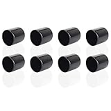 XIANEWS 3/4 Inch Round Flexible PVC Black Vinyl End Cap, Abrasion Resistant Rubber Cover/Protective Cover/Safety Cover/Protector for Pipe Fitting, Rod, Bolt, Screw and Outdoor Tools (Pack of 8)