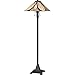 Quoizel Asheville 2-Light Valiant Bronze Floor Lamp with Handcrafted Tiffany-Style Art Glass, Traditional Style Portable Lamp for Living Room, Bedroom, Home Office, or Kitchen