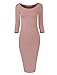 TAM WARE Womens Classic Slim Fit Bodycon Midi Dress TWCWD059-INDIPINK-US XL