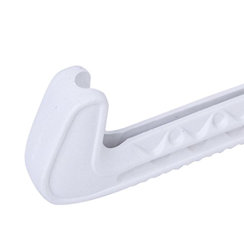 Ice Skate Guards Plastic Ice Skate Walking Blade Guards Protector Covers Adjustable (White)