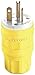 Leviton 14W33 20 Amp, 125 Volt, Straight Blade, Plug, Industrial Grade, Grounding, Wetguard, Yellow