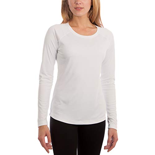 Vapor Apparel Made in USA Women's UPF 50+ UV/Sun Protection Long Sleeve T-Shirt Medium White