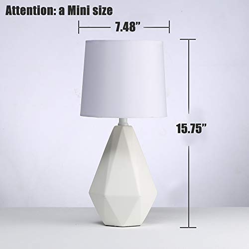 Sottae Modern Ceramic Small White Irregular Geometric Livingroom Bedroom Bedside Table Lamp Cute Desk Lamp With White Fabric Shade Set Of 2 Pricepulse