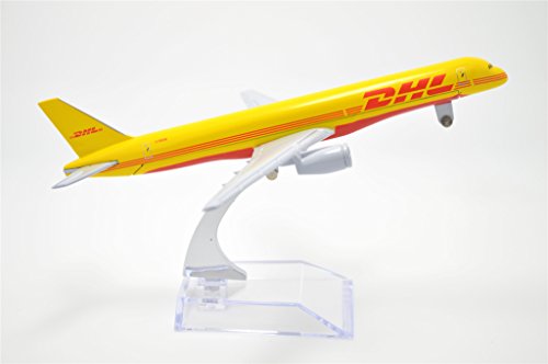 757 DHL Cargo Airplane Diecast with Desk Stand