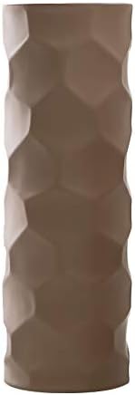 HCHLQLZ 12inch Khaki Ceramic Flower Vase Home Decor Vase and Table Centerpieces Vase for Friends and Family, Christmas, Wedding, Bridal Shower