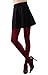 HeyUU Women's 80 Denier Soft Opaque Tights, High Waist Solid Color Footed Pantyhose 20+ Colors Burgundy