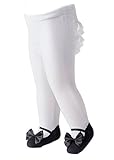 Mille Feuille Baby Girls Ruffle Bum Tights Mary Jane Bow Shoes Black