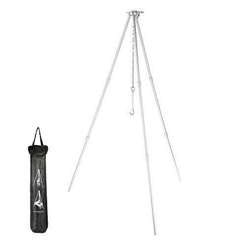 Lixada Campfire Tripod Adjustable Portable Outdoor Camp Dutch Oven Tripod Camping Cooking Stand with Storage Bag