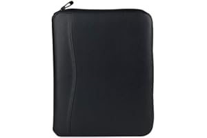 FRANKLIN COVEY FranklinCovey - FC Basics Spacemaker Ring-Bound Binder for FranklinCovey Planners | Simulated Leather Vinyl - Zipper Binder (Classic, Black)