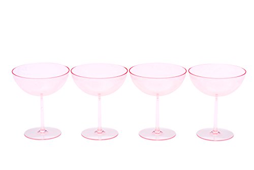 Sugar & Cloth Pale Pink Disposable Plastic Champagne Coupe Set, 4-Piece - Thumbnail 2