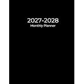 2027-2028 Monthly Planner: 2 Year With Holidays | Black Cover